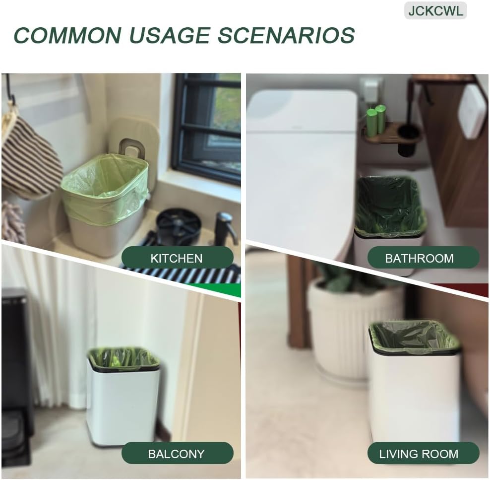 10L Compostable Bin Bags – Biodegradable Food Waste Caddy Liners, Green, 100 Pack (45×50cm)