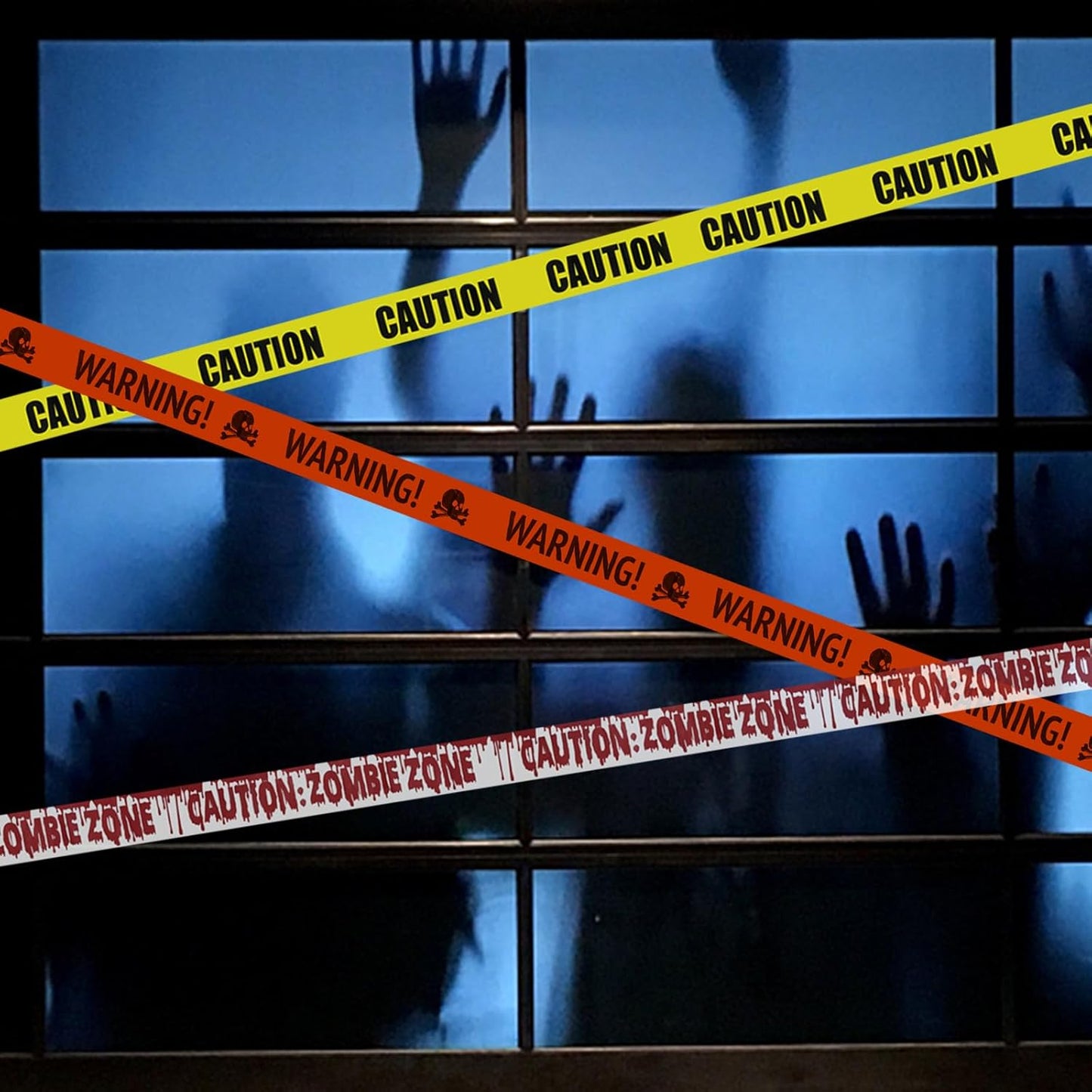 30M Halloween Caution Tape – Yellow Hazard Warning Fright Tape for Haunted House, Zombie Party & Outdoor Halloween Decorations