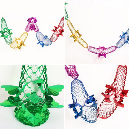 8PCS Christmas Ceiling Decorations – 9.6 Inch Foil Garlands Expandable to 3M, Hanging Xmas & New Year Party Decorations for Home, Office & Holiday Events