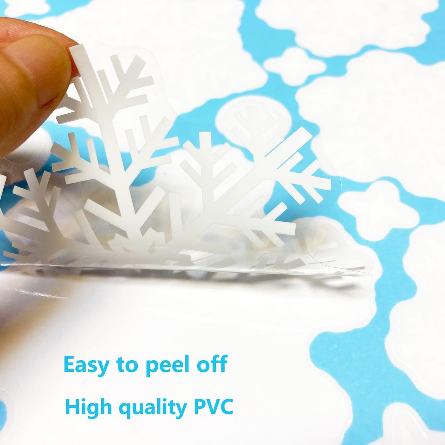 262 PCS Reusable Christmas Window Stickers – Removable Static Snowflake Window Clings, White PVC Xmas Decorations for Home, Shop & Glass Windows
