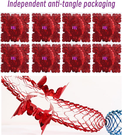 8PCS Christmas Ceiling Decorations – 9.6 Inch Foil Garlands Expandable to 3M, Hanging Xmas & New Year Party Decorations for Home, Office & Holiday Events