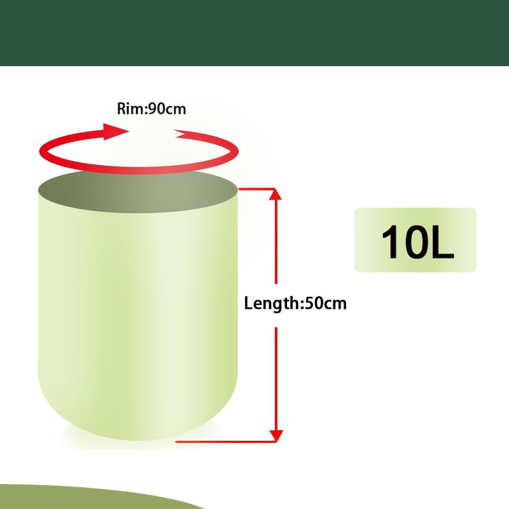 10L Compostable Bin Bags – Biodegradable Food Waste Caddy Liners, Green, 100 Pack (45×50cm)