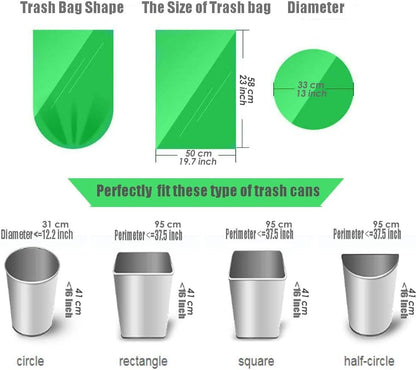 30L Drawstring Bin Bags – Strong Tie-Handle Kitchen Waste Liners, Unscented, 40 Pack (60×65cm)