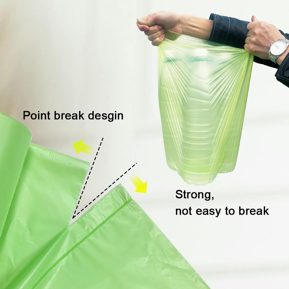 10L Compostable Bin Bags – Biodegradable Food Waste Caddy Liners, Green, 100 Pack (45×50cm)