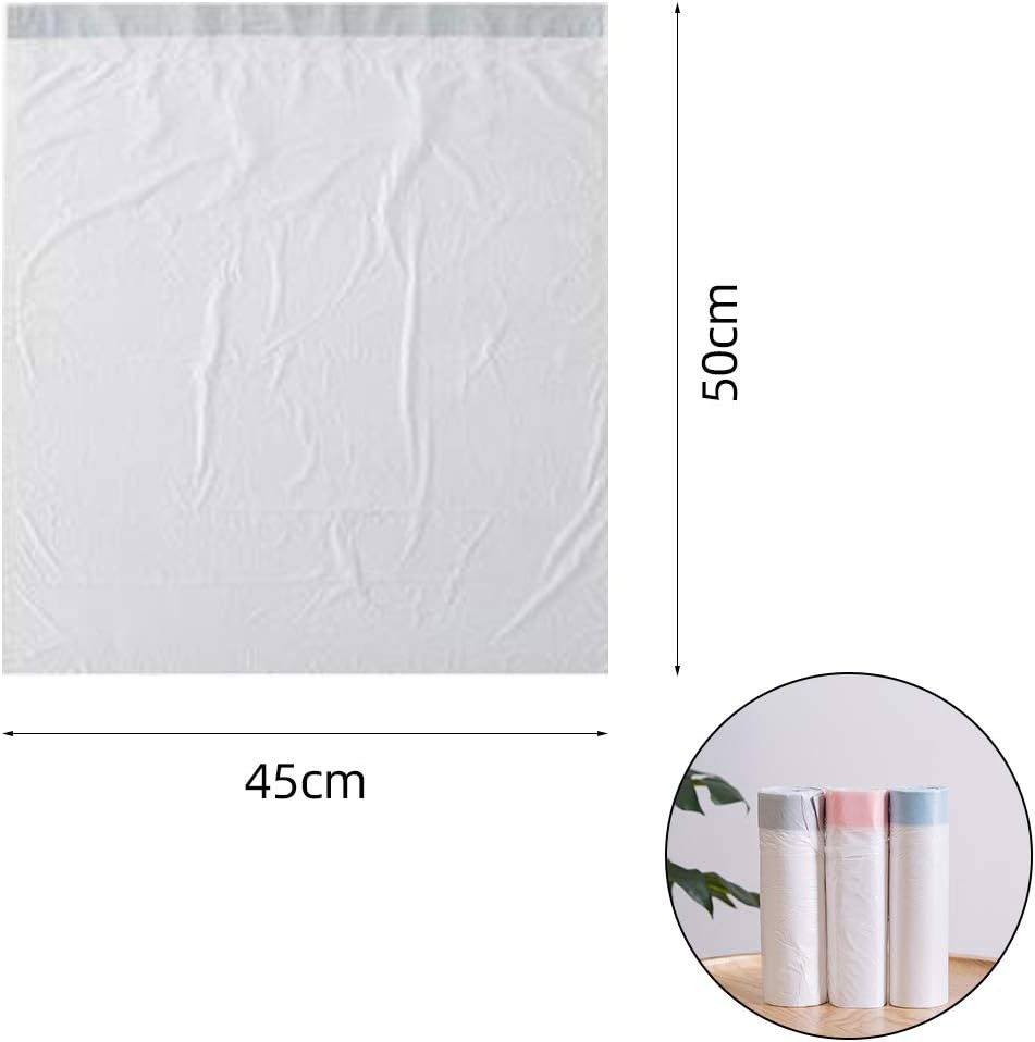 20L Drawstring Bin Bags – Strong Degradable Wastebasket Liners, Unscented, 60 Pack (45×50cm)