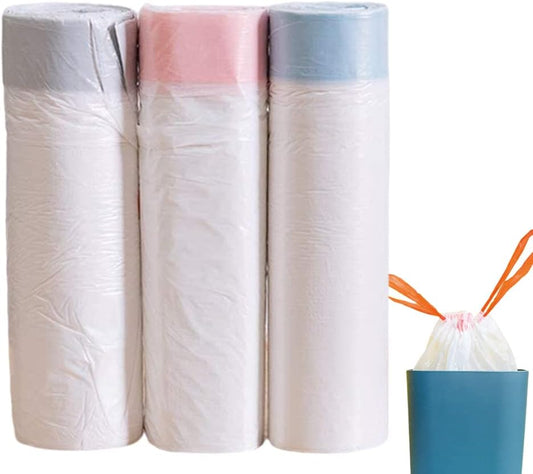 15–20L Drawstring Bin Bags – Extra Strong Leak-Proof Degradable Liners, Unscented, 60 Pack (45×50cm)