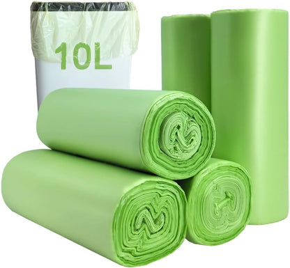 10L Compostable Bin Bags – Biodegradable Food Waste Caddy Liners, Green, 100 Pack (45×50cm)