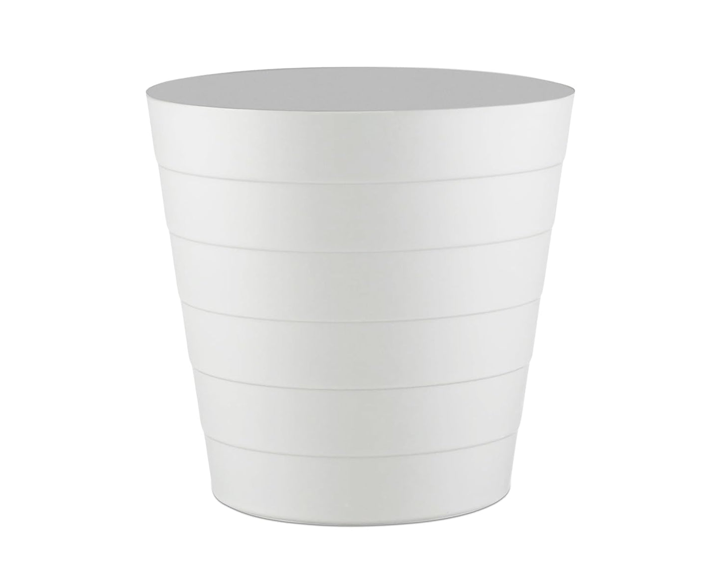 8L Plastic Paper Bin – Shatterproof Open Top Office & Desk Waste Basket, Modern Wave Design, White