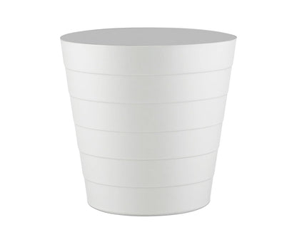 8L Plastic Paper Bin – Shatterproof Open Top Office & Desk Waste Basket, Modern Wave Design, White