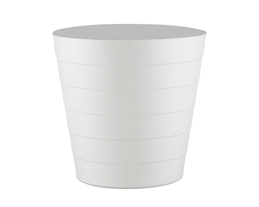 8L Plastic Paper Bin – Shatterproof Open Top Office & Desk Waste Basket, Modern Wave Design, White