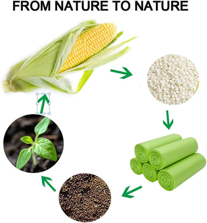 10L Compostable Bin Bags – Biodegradable Food Waste Caddy Liners, 100 Pack (50cm)