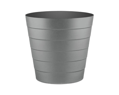 8L Plastic Paper Bin – Shatterproof Open Top Office & Desk Waste Basket, Modern Wave Design, Grey