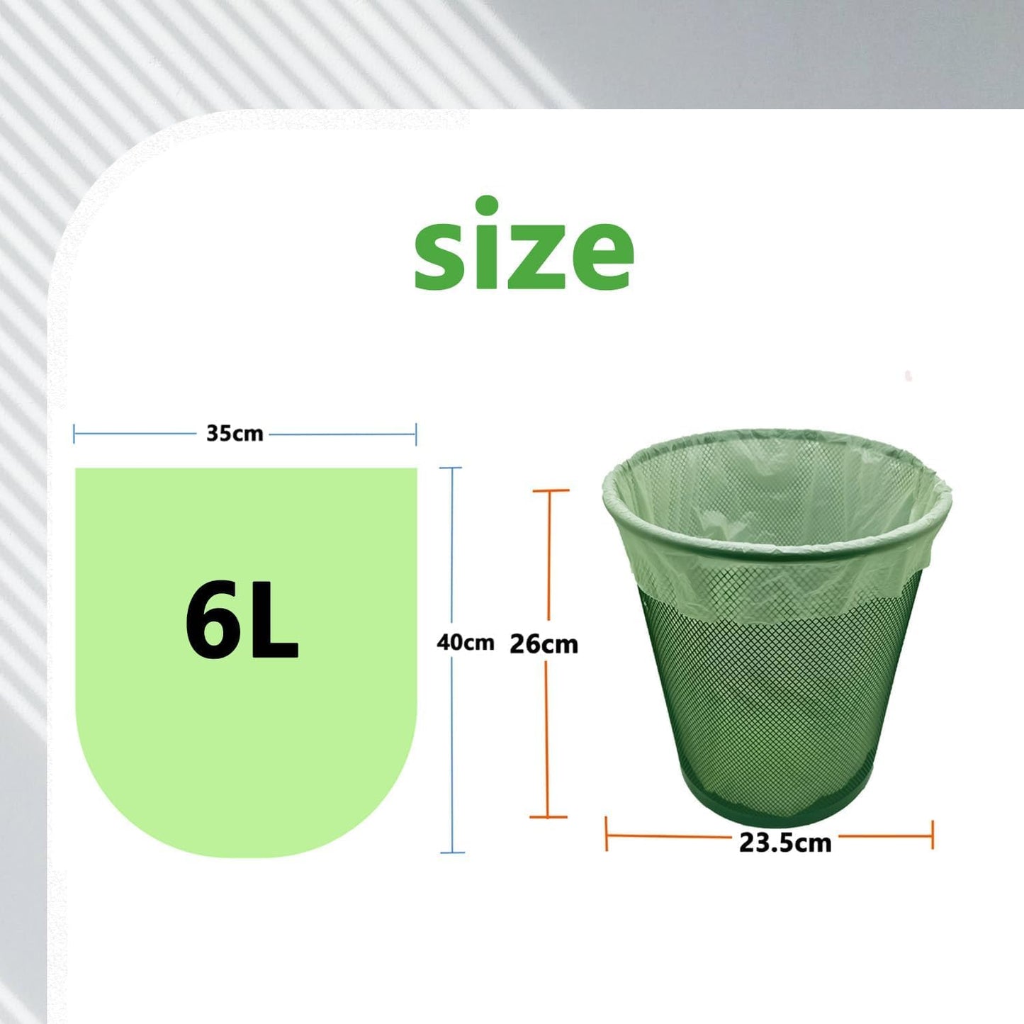 6L Biodegradable Bin Bags – Compostable Food Waste Caddy Liners, 120 Pack (35×40cm)