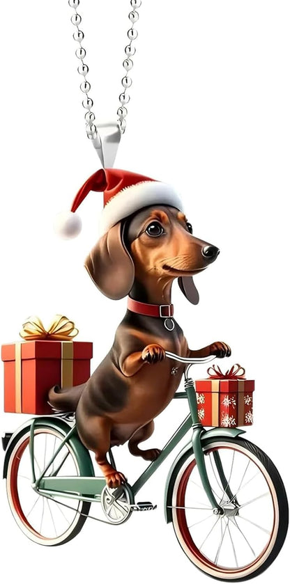 Acrylic Dachshund Christmas Ornaments – Cute Dog Xmas Tree Decorations, Funny Hanging Pendants & Gift Ideas for Dog Lovers
