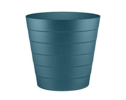 8L Plastic Paper Bin – Shatterproof Open Top Office & Desk Waste Basket, Modern Wave Design, Blue