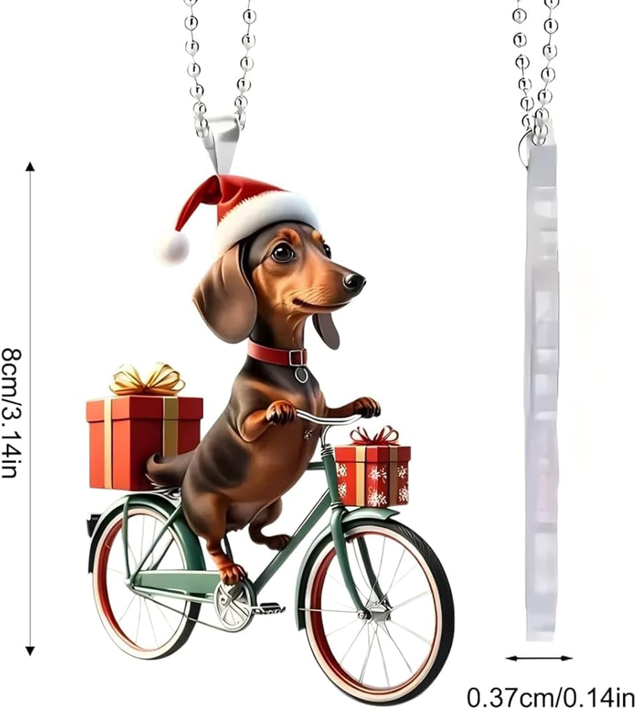 Acrylic Dachshund Christmas Ornaments – Cute Dog Xmas Tree Decorations, Funny Hanging Pendants & Gift Ideas for Dog Lovers