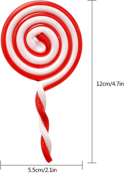 20PCS Christmas Lollipop Ornaments – Red & White Candy Tree Decorations for Xmas Tree Hanging, Home & Holiday Party Décor