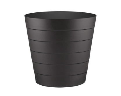 8L Plastic Paper Bin – Shatterproof Open Top Office & Desk Waste Basket, Modern Wave Design, Black