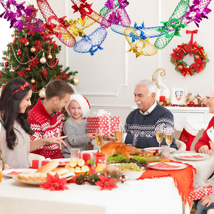 8PCS Christmas Ceiling Decorations – 9.6 Inch Foil Garlands Expandable to 3M, Hanging Xmas & New Year Party Decorations for Home, Office & Holiday Events