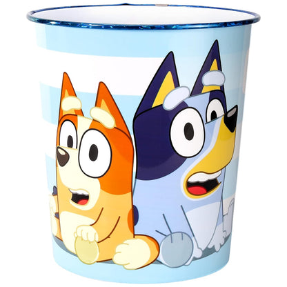 Kids Waste Paper Bin 7L – Bluey Design Plastic Trash Can for Bedroom, Study Desk & Playroom, Lightweight Open Top Dustbin