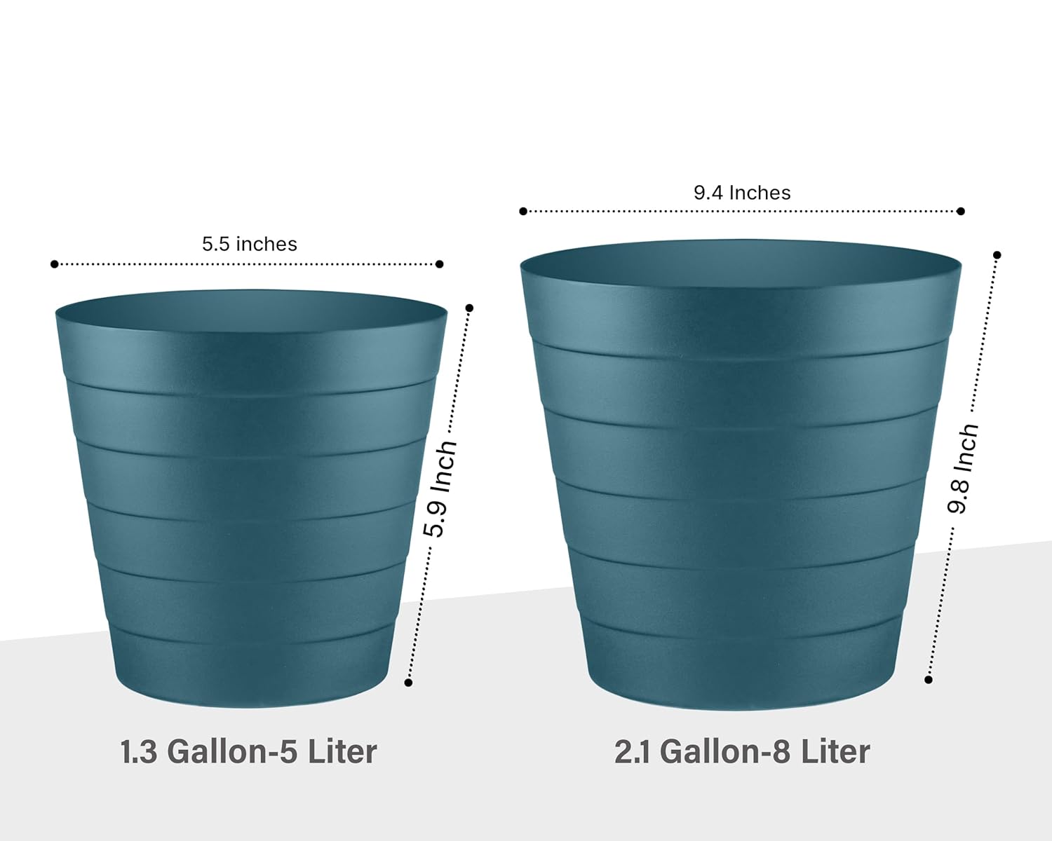 8L Plastic Paper Bin – Shatterproof Open Top Office & Desk Waste Basket, Modern Wave Design, Blue