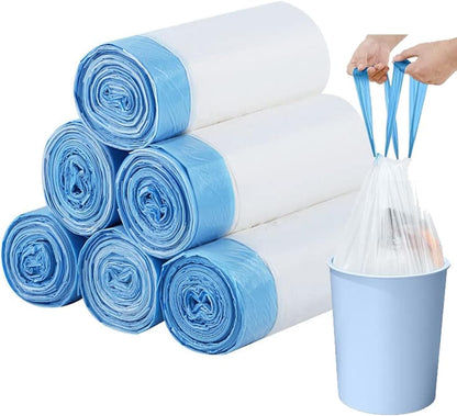 15L Drawstring Bin Bags – Strong Small Rubbish Bags, Unscented, 3 Rolls (45×50cm)
