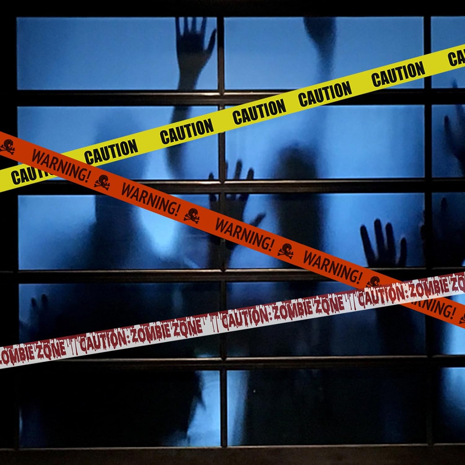 30M Halloween Caution Tape – Yellow Hazard Warning Fright Tape for Haunted House, Zombie Party & Outdoor Halloween Decorations