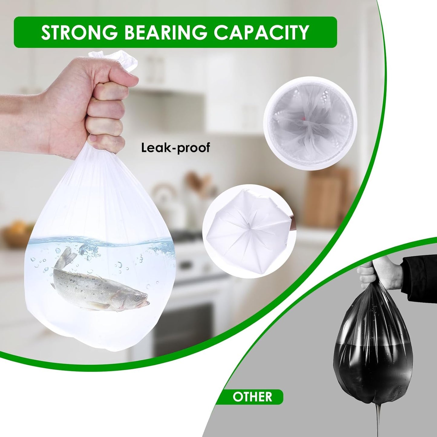 3–6L Compostable Bin Bags – Biodegradable Food Waste Caddy Liners, 120 Pack (35×40cm)