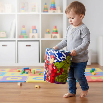 Kids Waste Paper Bin 7L – Avengers Design Plastic Trash Can for Bedroom, Study Desk & Playroom, Lightweight Open Top Dustbin