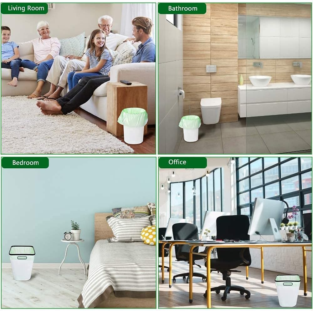 30L Drawstring Bin Bags – Strong Tie-Handle Kitchen Waste Liners, Unscented, 40 Pack (60×65cm)