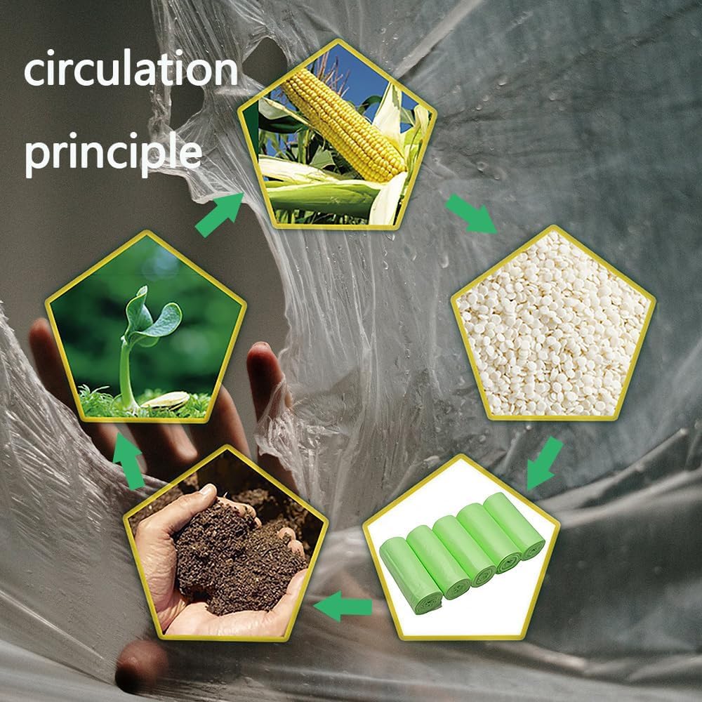 6L Biodegradable Bin Bags – Compostable Food Waste Caddy Liners, 120 Pack (35×40cm)