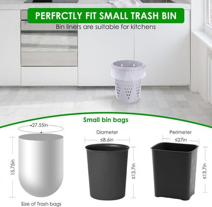 3–6L Compostable Bin Bags – Biodegradable Food Waste Caddy Liners, 120 Pack (35×40cm)