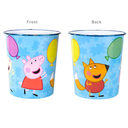 Kids Waste Paper Bin 7L – Peppa Pig Design Plastic Trash Can for Bedroom, Study Desk & Playroom, Lightweight Open Top Dustbin
