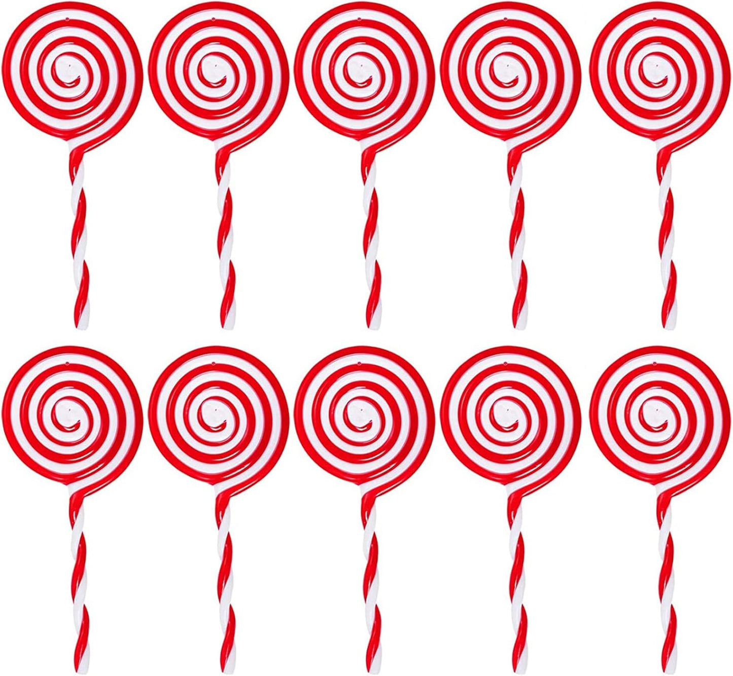 20PCS Christmas Lollipop Ornaments – Red & White Candy Tree Decorations for Xmas Tree Hanging, Home & Holiday Party Décor