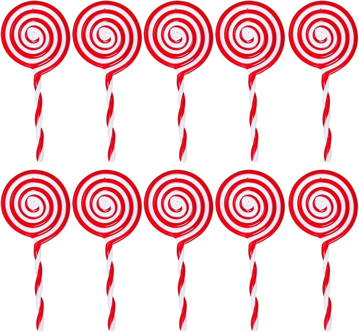 20PCS Christmas Lollipop Ornaments – Red & White Candy Tree Decorations for Xmas Tree Hanging, Home & Holiday Party Décor