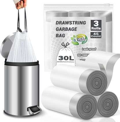 30L Compostable Bin Bags – Biodegradable Food Waste Caddy Liners, Unscented, 100 Pack (50×60cm)