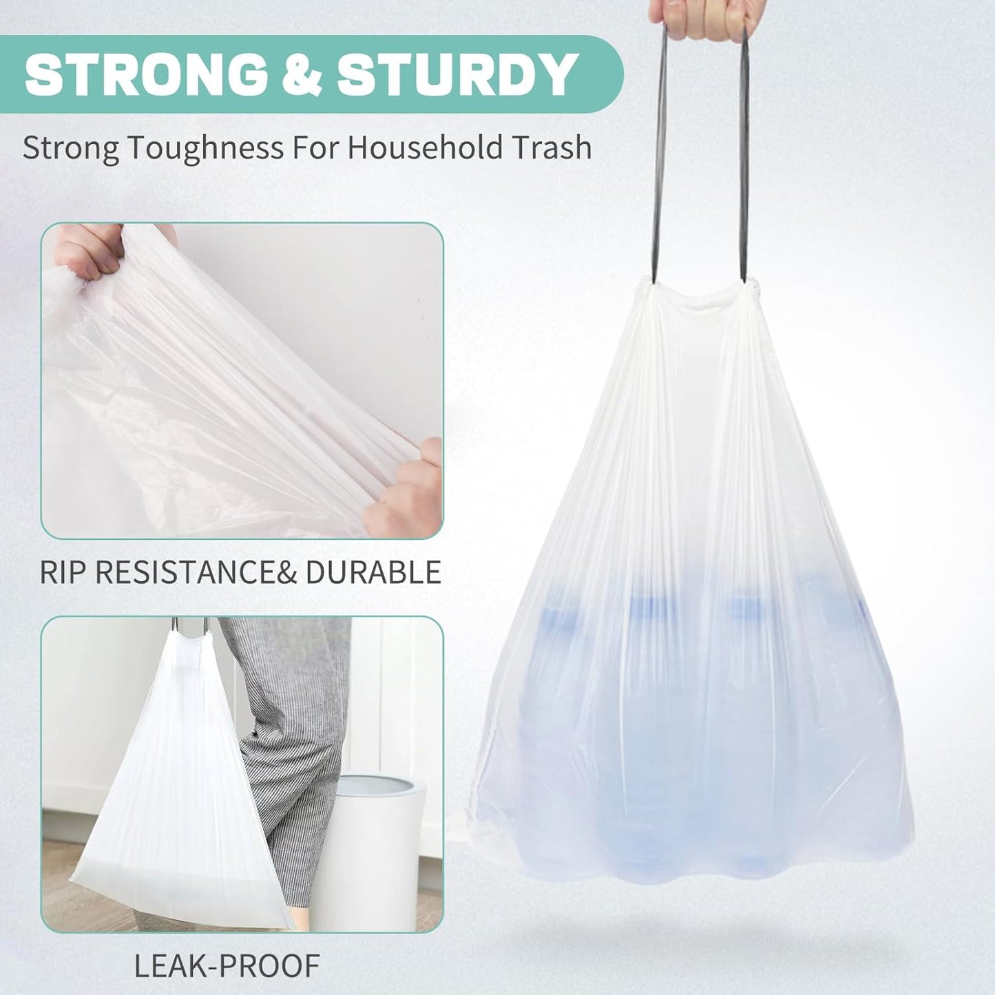 30L Compostable Bin Bags – Biodegradable Food Waste Caddy Liners, Unscented, 100 Pack (50×60cm)