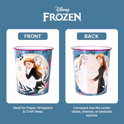 Kids Waste Paper Bin 7L – Frozen Design Plastic Trash Can for Bedroom, Study Desk & Playroom, Lightweight Open Top Dustbin
