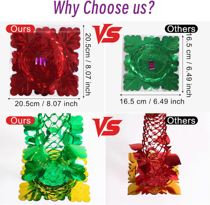 8PCS Christmas Ceiling Decorations – 9.6 Inch Foil Garlands Expandable to 3M, Hanging Xmas & New Year Party Decorations for Home, Office & Holiday Events