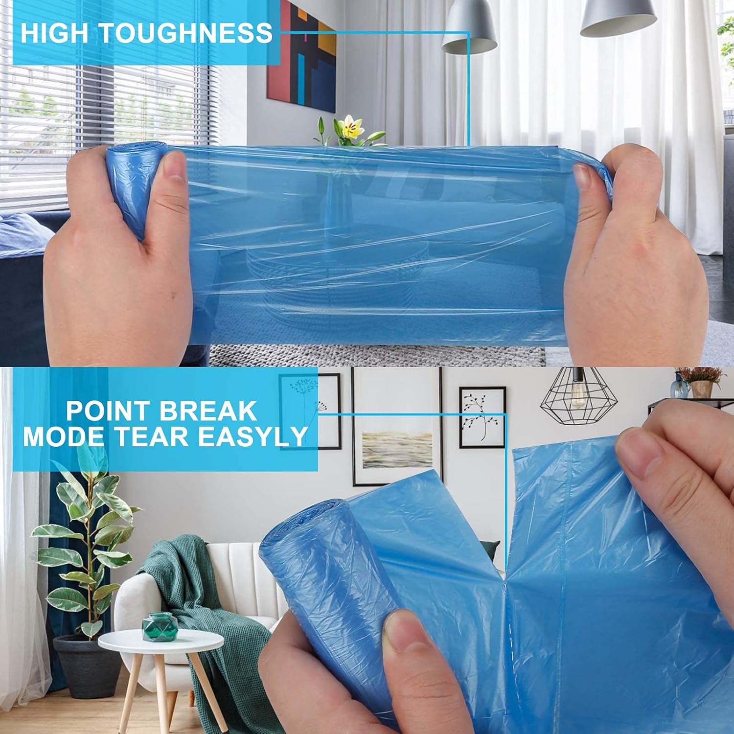 5L Small Bin Bags – Degradable Leakproof Mini Trash Liners, 100 Pack, Mixed Colours (45×50cm)