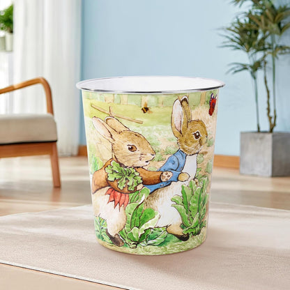 Kids Waste Paper Bin 7L – Peter Rabbit Classic Design Plastic Trash Can for Bedroom, Study Desk & Playroom, Lightweight Open Top Dustbin
