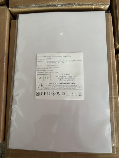 82PCS Christmas Window Stickers – 5 Sheets Reusable Double-Sided Static Clings with Santa, Reindeer & Snowflakes for Glass, Home & Holiday Decorations