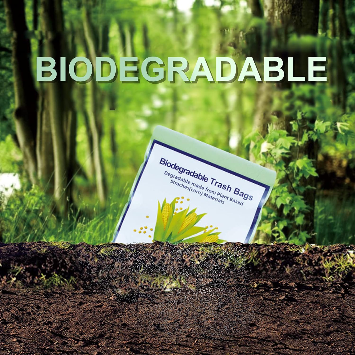 20L Drawstring Bin Bags – Strong Small Waste Liners, Unscented, 40 Pack (45×50cm)