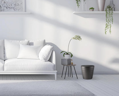 8L Plastic Paper Bin – Shatterproof Open Top Office & Desk Waste Basket, Modern Wave Design, Black