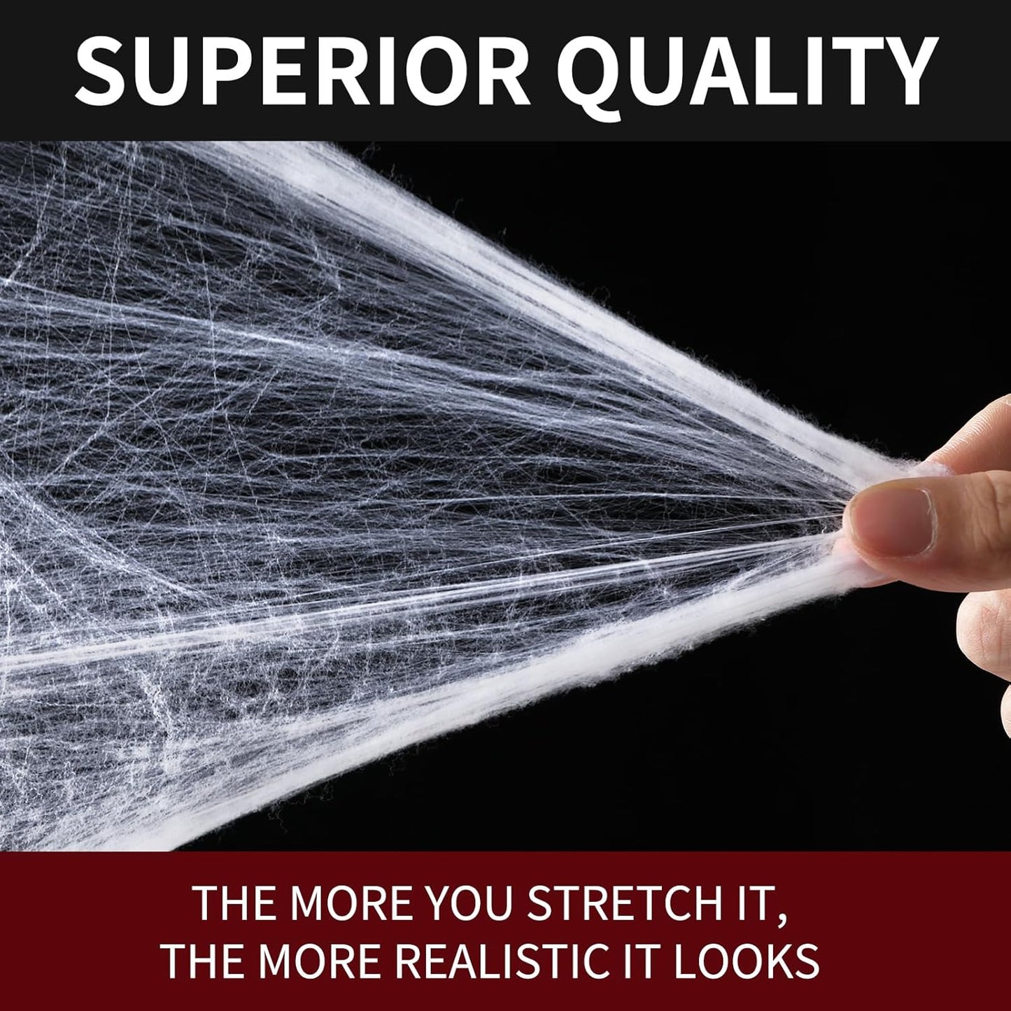 60g Halloween Spider Web with 40 Fake Spiders – Stretchable Cobweb for Outdoor Yard, Indoor Party & Haunted House Decoration