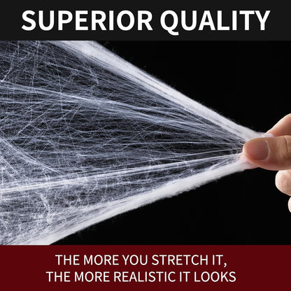 60g Halloween Spider Web with 40 Fake Spiders – Stretchable Cobweb for Outdoor Yard, Indoor Party & Haunted House Decoration