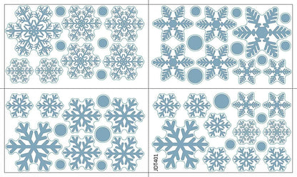 Christmas Snowflake Window Stickers – Reusable PVC Static Xmas Window Clings for Home, Shop Window Displays & Holiday Party Decorations
