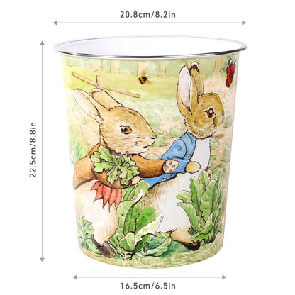 Kids Waste Paper Bin 7L – Peter Rabbit Classic Design Plastic Trash Can for Bedroom, Study Desk & Playroom, Lightweight Open Top Dustbin