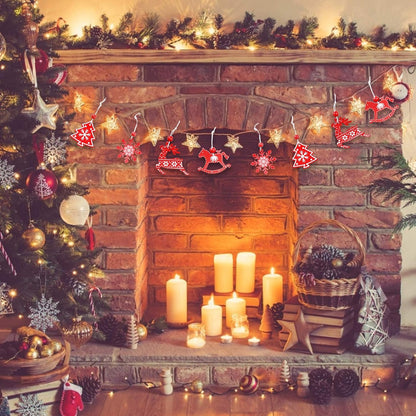 Wooden Christmas Tree Decorations – Hanging Rustic Ornaments for Tree, Wall & Holiday Party Décor, Reusable Wooden Pendant Set