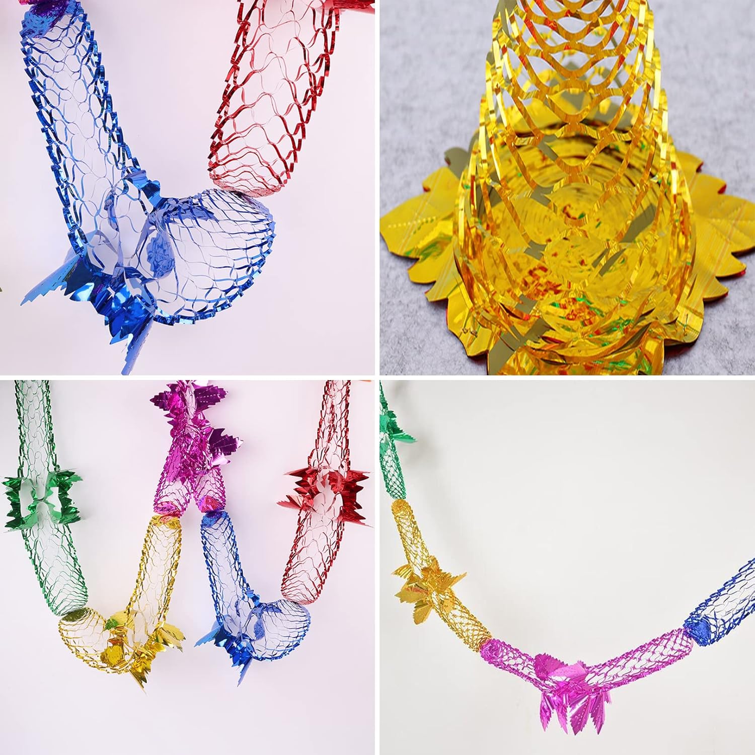 8 Pack Christmas Foil Hanging Decorations – 9FT Red & Green Ceiling Garlands for Xmas, New Year & Holiday Party Supplies